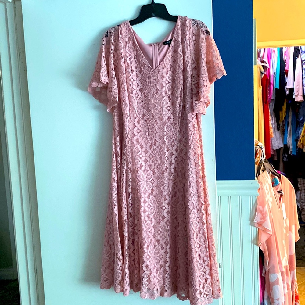 Lane Bryant NWT mauve lace mid length dress